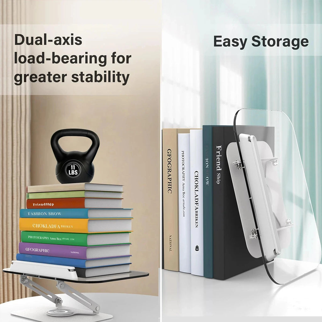 Soporte de lectura multifunción, extensible y ajustable, acero al carbono, adecuado para leer, teléfonos móviles, ordenadores po