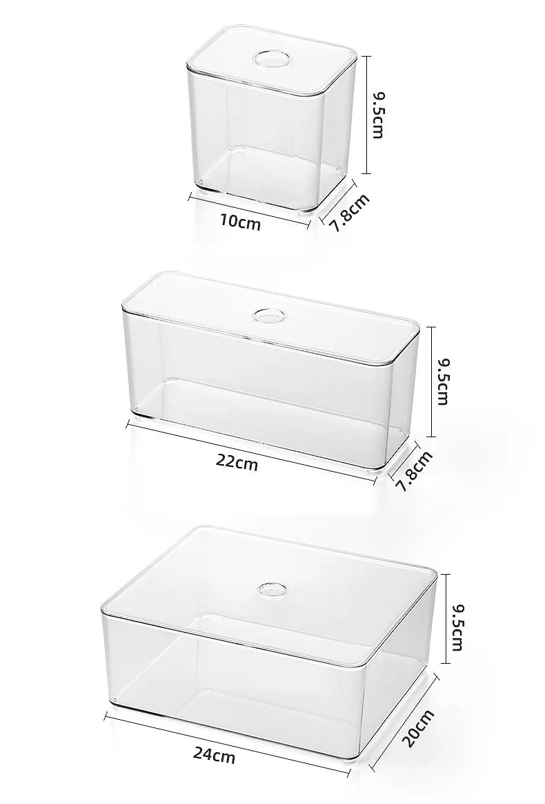 Draw Organizer Acrylic Box With Lid Clear Desk Organizer Box Make up Cosmetics Organiser Office Stationery Storage Box Organizer