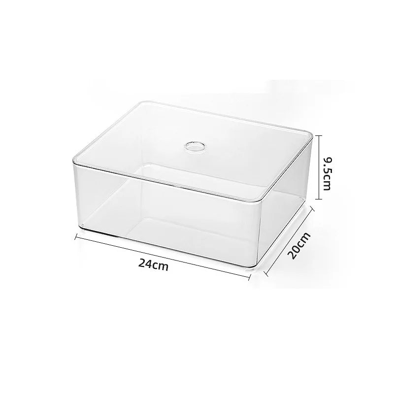 Draw Organizer Acrylic Box With Lid Clear Desk Organizer Box Make up Cosmetics Organiser Office Stationery Storage Box Organizer
