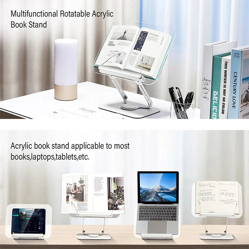 Soporte de lectura multifunción, extensible y ajustable, acero al carbono, adecuado para leer, teléfonos móviles, ordenadores po