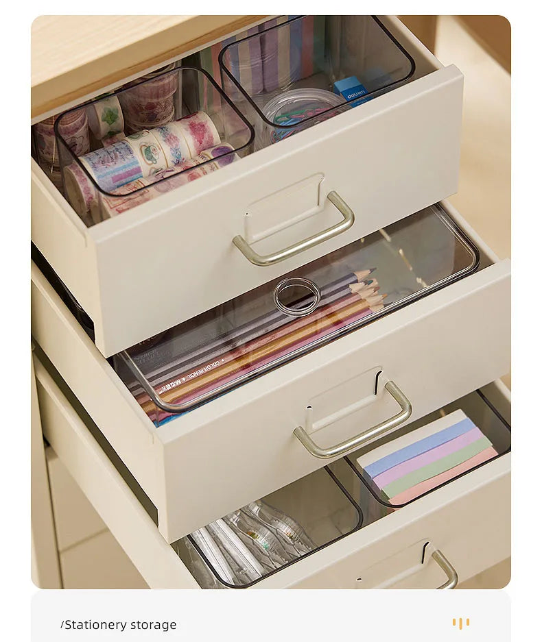 Draw Organizer Acrylic Box With Lid Clear Desk Organizer Box Make up Cosmetics Organiser Office Stationery Storage Box Organizer