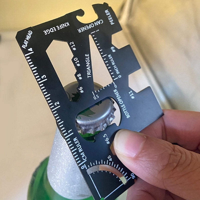 15 in 1 Stainless Steel Multitool Card Credit Card Sized Wallet Multitools for Hiking, Camping, and Emergency Situations