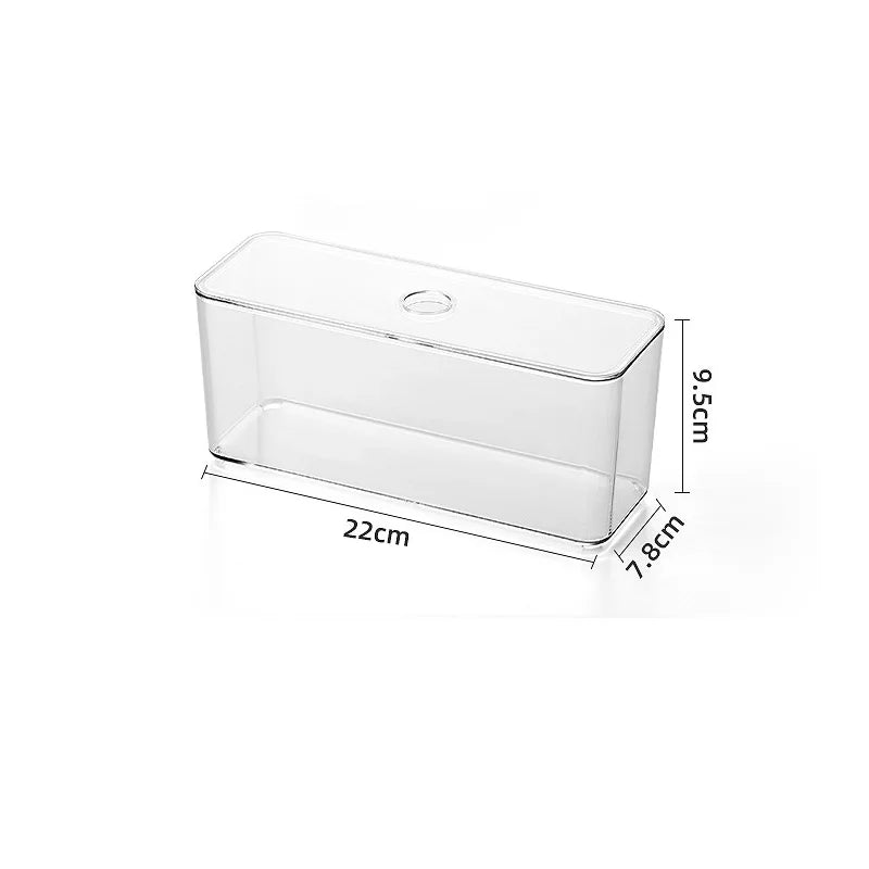 Draw Organizer Acrylic Box With Lid Clear Desk Organizer Box Make up Cosmetics Organiser Office Stationery Storage Box Organizer