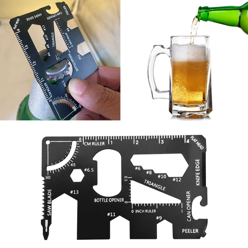 15 in 1 Stainless Steel Multitool Card Credit Card Sized Wallet Multitools for Hiking, Camping, and Emergency Situations